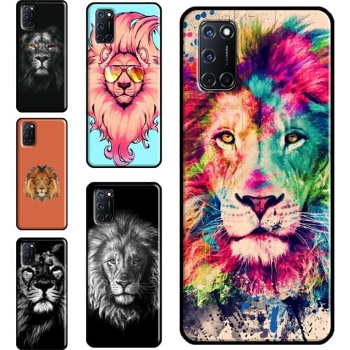 Lion Animal Case For OPPO Find X3 Pro F5 A1K A3S A5S A15 A52 A72 A83 A91 A93 A5 A9 A31 A53 2020 Cover