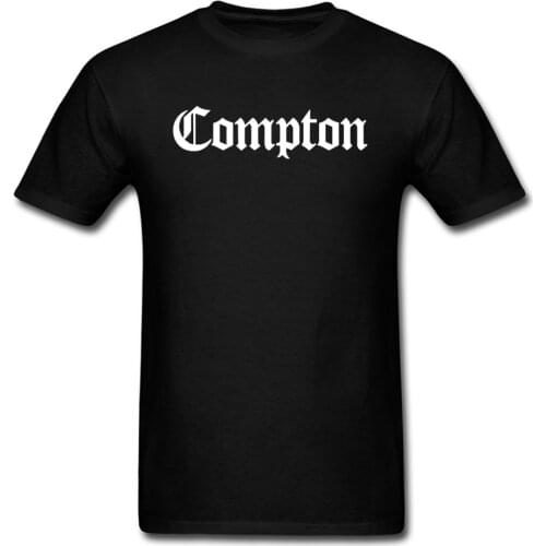 Compton Straight Outta Printed T Shirt TV Movie Letter Cheap Fashion Brand New Tshirt European Size 3XL Black Summer Autumn Man