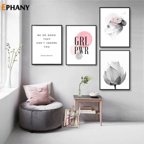 Girl Power Confident Quotes Wall Art Canvas Poster Minimalist Print Black White Women Figure Painting Picture Living Room Decor