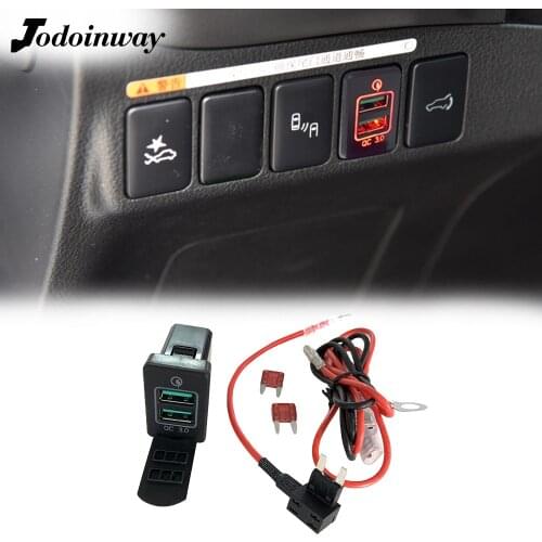 For Mitsubishi pajero 4 2017 Car Quick 3.0 Charger Dual USB Ports Charging Socket Switch For Pajero sport Montero 2018 Xpander