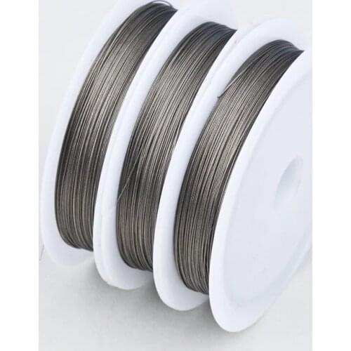 DoreenBeads 1Roll 50M Silver Color Tiger Tail Beading Wire Steel Wire For DIY Jewelry Making Findings Accessories 0.30-0.45mm