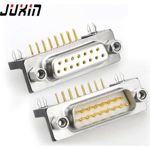 DR15 DB15 D-SUB 90 degrees Angled 15 Pin Female Male PCB Mount Socket Connector
