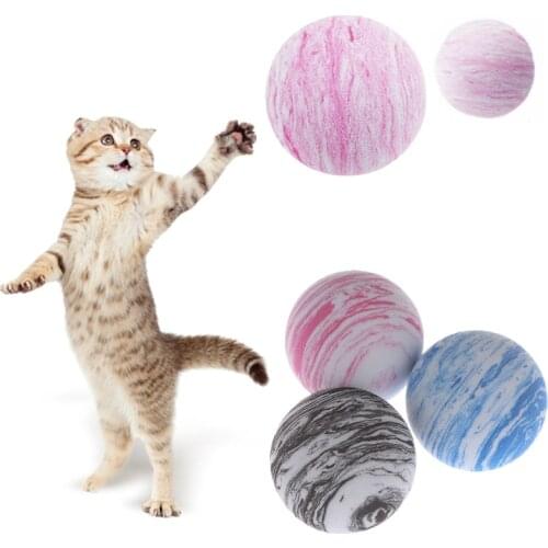 EVA Rainbow Ball Cat Dog Interactive Play Toy Ball Pet Chewing Tooth Toy Ball Training Pet Supplies for Dogs Cats