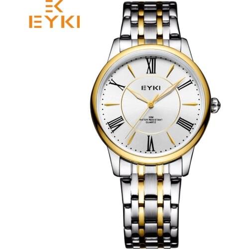 EYKI Luxury Brand Couple Watches For Lovers Stainless Steel 30m Waterproof Simple Business Quartz Clock Gift Box montre homme