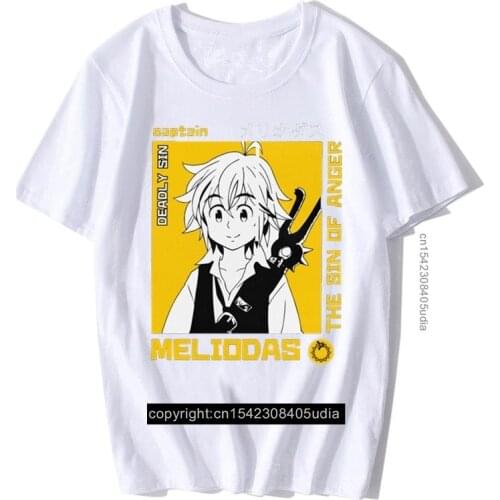 Japanese Manga Seven Deadly Sins T Shirt Men Cotton Leisure T-Shirt Short Sleeved Anime Nanatsu No Taizai Meliodas Tee Tops Gift