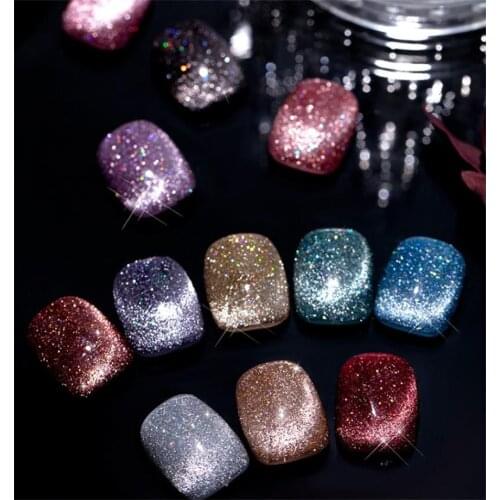 Cat Eye Gel Nail Polish Varnish Semi Perman Gel Nail Art Gel 8ML Glitter Effect Soak Off UV Gel for Nails Design