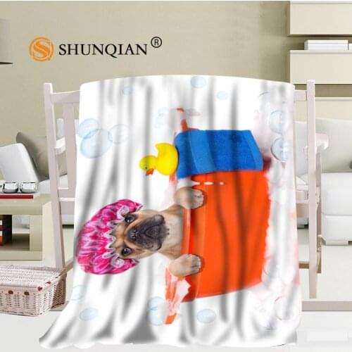#JQK333J Custom Bigstock Dog Pattern Travel Blanket Home TV Casual Relax for Family Soft Fluffy Warm Blanket