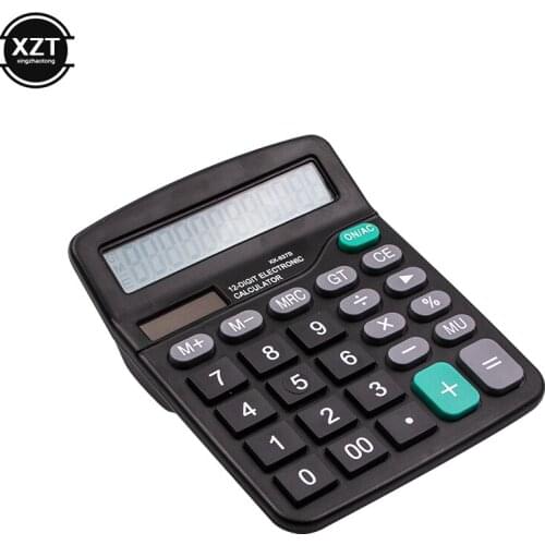 New 12 Digit Calculator Calculate Commercial Tool Battery or Solar 2 in1 Powered Electronic Calculator and Button