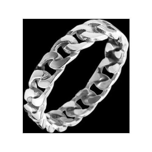Size 6-12 Girls Hollow Out Fadeless Ring 316L Stainless Steel Jewelry Fashion Chain Ring For Gift