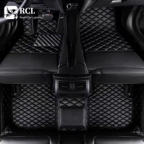 Leather Fully Surrounded Floor Mats for Tesla Model 3 Model S Model X Model Y 2012-2021 All Weather Car Mat Non-Slip Waterproof