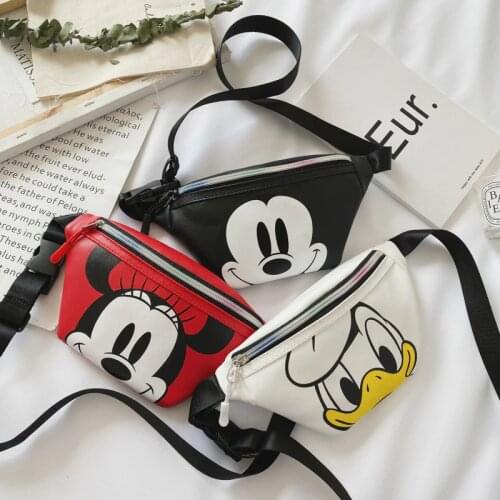 Disney children fashion waist bag boy girl cute cartoon kindergarten shoulder bag coin purse wild princess chest bag mickey bag