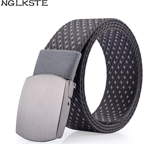 NGLKSTE Unisex military nylon belt alloy smooth buckles outdoor casual tactics belts jeans high quality mens canvas belt straps
