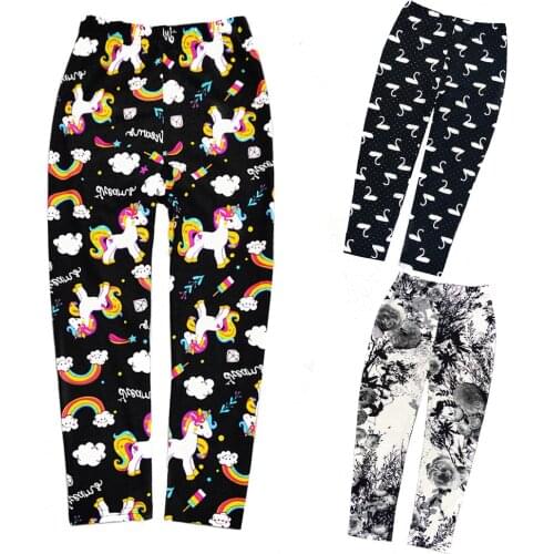 Cartoon Autumn Children Kid Girl Leggings Print Floral Long Pants Trousers Baby Girls Clothes Leggin 2-11Y