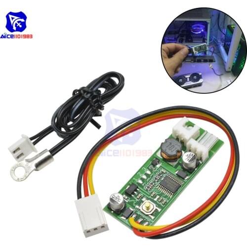 Diymore DC 12V Temperature Controller Denoised Speed Controller ON/OFF for PC Fan/Alarm Board Module with NTC Sensor Probe