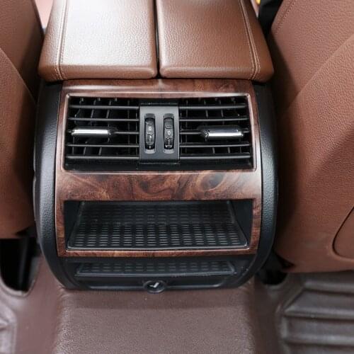 Rose Wood Grain ABS Plastic Rear Row Air Conditioning Outlet Vent Frame Trim For BMW 5 Series f10 520 525 2011-2016