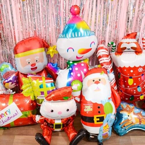 2022 Merry Christmas Balloons Santa Clause Snowman Tree New Year Christmas Balloons Navidad Party Decoration Balloons
