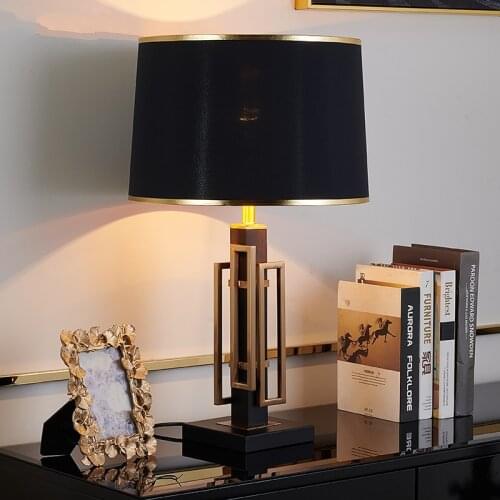 Modern Luxury Black Shade gold Table Lamps for Bedroom Bedside Lamp Study Room Desk Lamp Living Room American Deco Table Lights