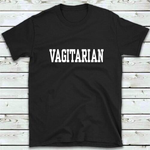 Vagitarian letter printed T-Shirt Funny 100% cotton short sleeve crewneck cute top tees t shirts for women Ladies female girls