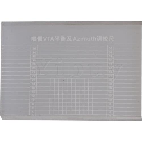 Yibuy 6.6x4.8x0.75cm Crystal Vinyl Recorderr Turntable Cartridge Azimuth Ruler