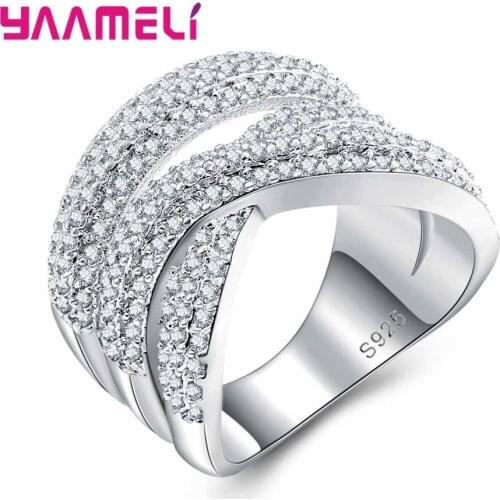 Hot Top Quality Fashion 925 Sterling Silver Rings For Women/Girls With Cross X Shape Elegant Casual AAA+ Valentines Day Present