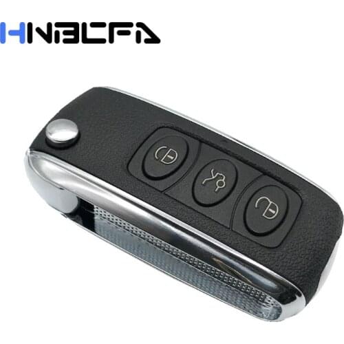 10Pcs For Bentley Style Blank Fob Silver Side Modified Flip Remote Key Shell Without Battery Holder /blade 3 Buttons