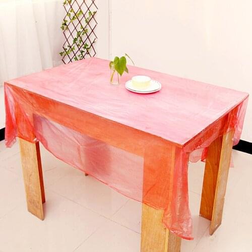 10Pcs/bag Tablecloth Disposable Tablecloth Solid Color Rectangle Plastic Table Cloth For Home