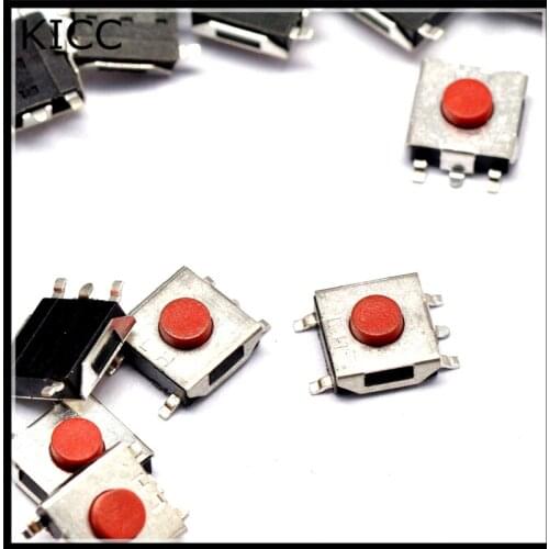 1000Pcs Touch micro switch Red 6*6*2.5mm SMD5 Push Button Switch 6x6x2.5H