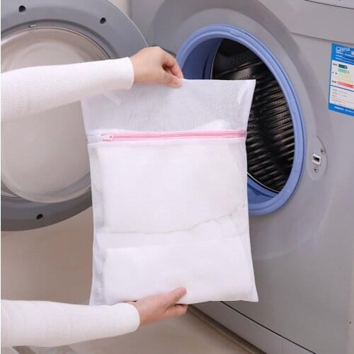 2PC Zipper Closure Mesh Laundry Wash Bags Foldable Delicate Lingerie Bra Socks Underwear Washing Machine Clothes Protection Net