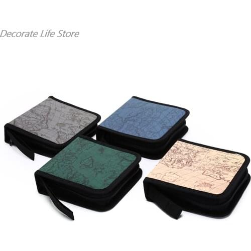 40 Disc Carry Box Holder Package Car Storage Bag Case Album DVD CD Organizer Protective Cover Home Map Stripe