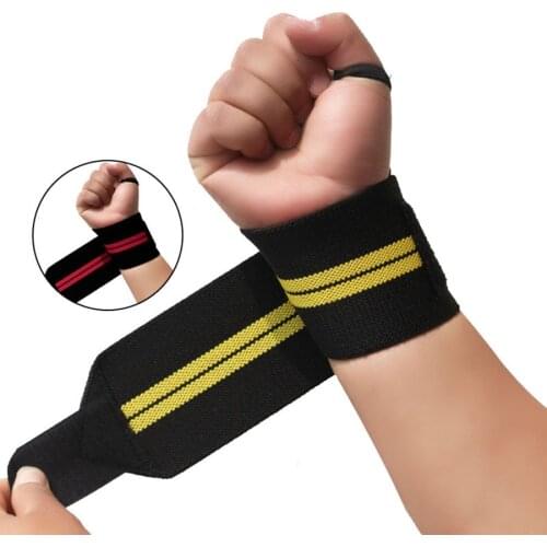 2 Colors Weightlifting Wrist Support Brace Straps Wrap Bodybuilding Gym Training Bandage Tennis Wristbands Sports Safety