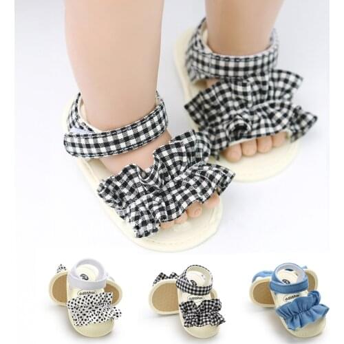 2021 Princess Baby Girl Summer Soft Sole Shoes Cotton Cloth Sandal Bowknot Sandals Toddler Infant First Walker Baby Sandals#P30