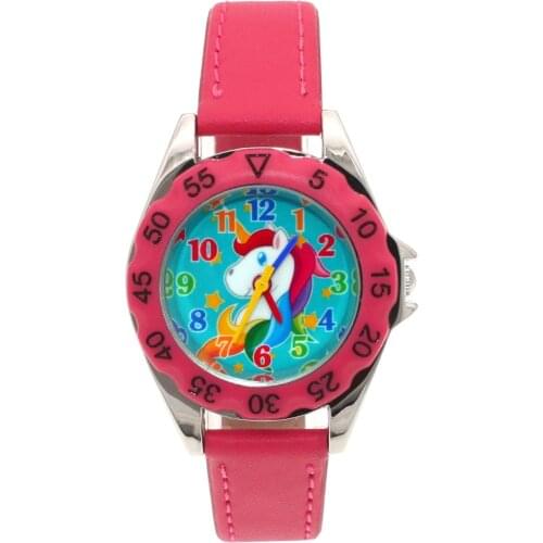 Cute Unicorn Kids Cartoon Watch for Kids Girls Boy Leather Wristwatch Quartz Watch Gift Children Hour reloj montre relogio U85B