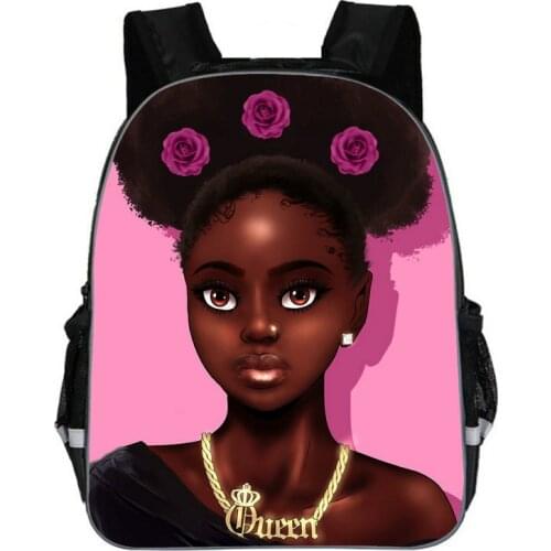 Children School Bags for Kids Black Girl Magic Afro Lady Printing School Bag Teenagers Shoulder Book Bag Mochila