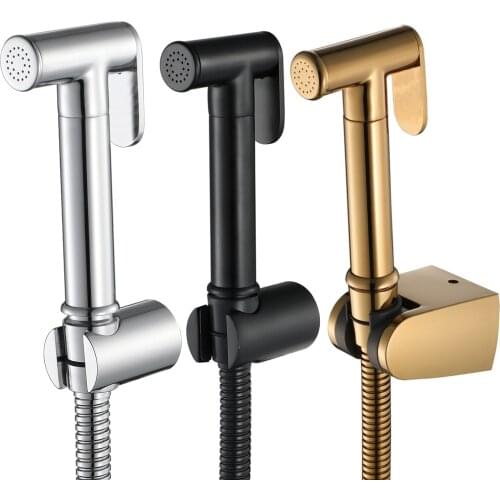 HIDEEP Brass Handheld Bidet Faucet Douche Kit Shower Bidet Sprayer Set Toilet Shattaf Sprayer with Shower Hose and Shower Base