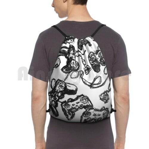 Playstation Controllers Backpack Drawstring Bags Gym Bag Waterproof Playstation Controllers Controller Game Game System