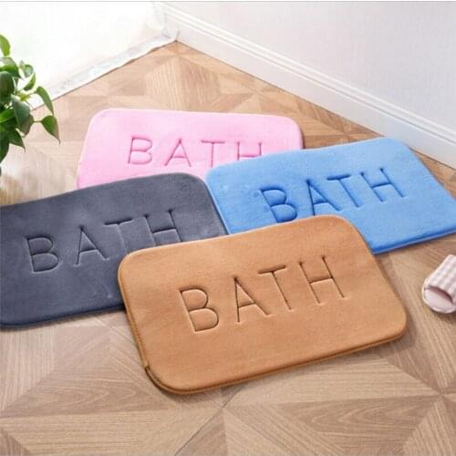 Slow Rebound Mat in the Bathroom Coral Velvet Bath Absorbent Non-slip Rug Bedroom Kitchen Bathtub Door Carpets