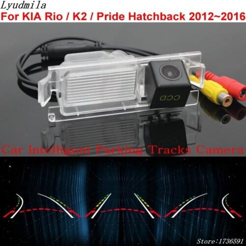 Lyudmila Car Intelligent Parking Tracks Camera FOR KIA Rio / K2 / Pride Hatchback 2012~2016 Car Back up Reverse Rear View Camera
