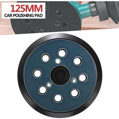 Mayitr 1pc 5Inches 125mm 8-Hole 3 Nails Hook Sanding Base + Pad with Random Orbit Sander Replacement for Electric Grinder