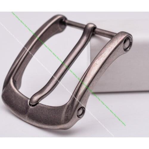 Men Vintage Sturdy Classic Silver Rectangle Prong Pin Tongue Leathercraft Leather Belt Buckle Replacement Fit 40mm