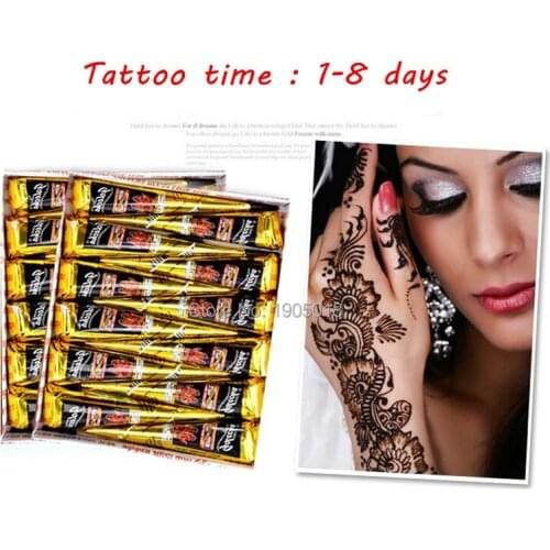 New Arrival 10 pcs 2 colors Henna India Environmental protection Tattoo Ink Tube For Body Paste Cone Body Art Painting Products