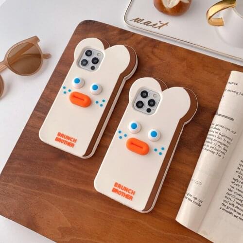 Korea Design Bread Silicon Phone Case For iPhone12 11Pro Xsmax 6s 78plus XR SE2 Soft Full Cover body Shell Skin Protection