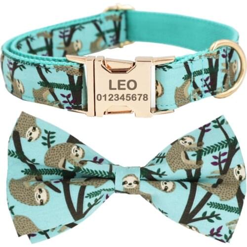 Little monkey Dog Collar Bow Tie with Metal Buckle Big and Small Dog&Cat Collar Pet Accessories