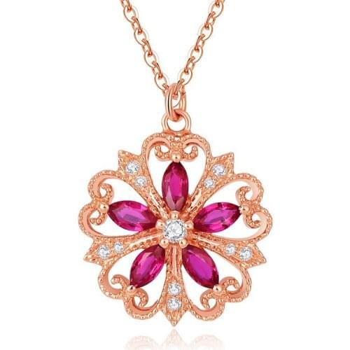 MENGYI Fashion Exquisite Rose Gold Flower Pendant Necklace For Women Luxurious Party Jewelry Necklace Birthday Gift
