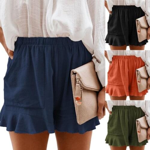 2020 Summer Casual Cotton Linen Shorts Women Plus Size High Waist Shorts Fashion Short Pants Streetwear Womens Shorts Hot Pants