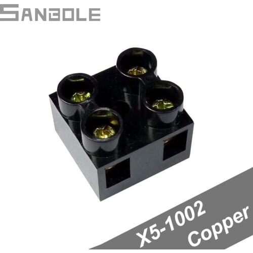 Connect Terminal Block JX5-1002 Connection X5-1002 Connection Plate Copper Seat Dual Row with 4 screws 2P 10A (50PCS)