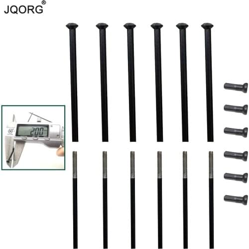 40 Pieces A Lot 304 Stainless Steel Material Black Color Straight Head Road Bicycle Spokes With Black Brass 14 mm Long Nipples