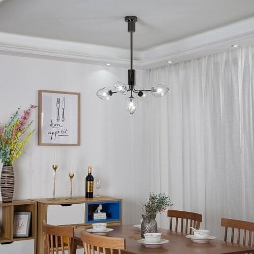 Vintage iron industry brand crystal light globe crystal hanging lamp lustres nordic decoration home luzes de teto avizeler