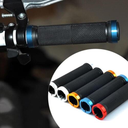1 pair MTB BMX Road Cycling Handlebar Grips Anti-Slip Rubber Bicycle Grips Mountain Bike Lock On Bicycle Handlebars End Grips