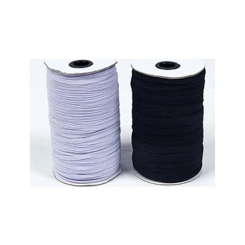 1 roll ELASTIC Sewing Braided Roll White Black DIY Headbands 3mm 5mm 6mm 8mm 10mm 12mm