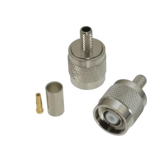 1Pcs Connector RP*TNC RP-TNC RPTNC Male Jack Crimp RG58 RG142 LMR195 RG400 Cable RF Coaxial Straight